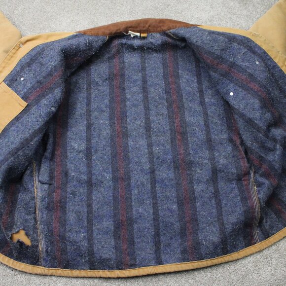 VTG Carhartt Jacket Mens XL Brown Detroit Chore Barn Blanket-Lined Distressed - Picture 13 of 16